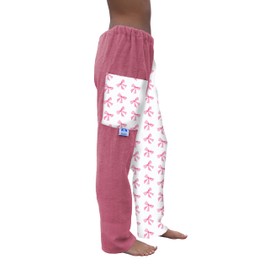 Paradise Towelwear Co. Towel Pants for Swimmers – Pink Bows - Cotton Terry Towel Pants – Beach Coverup – Resort Wear – Swim wear (Kids XS)