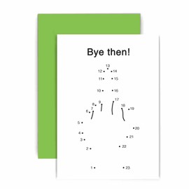 Huxters Funny Leaving Card for Her Women Man Him Dot to Dot Finger Colleague Co Worker Boss - 14.8cm