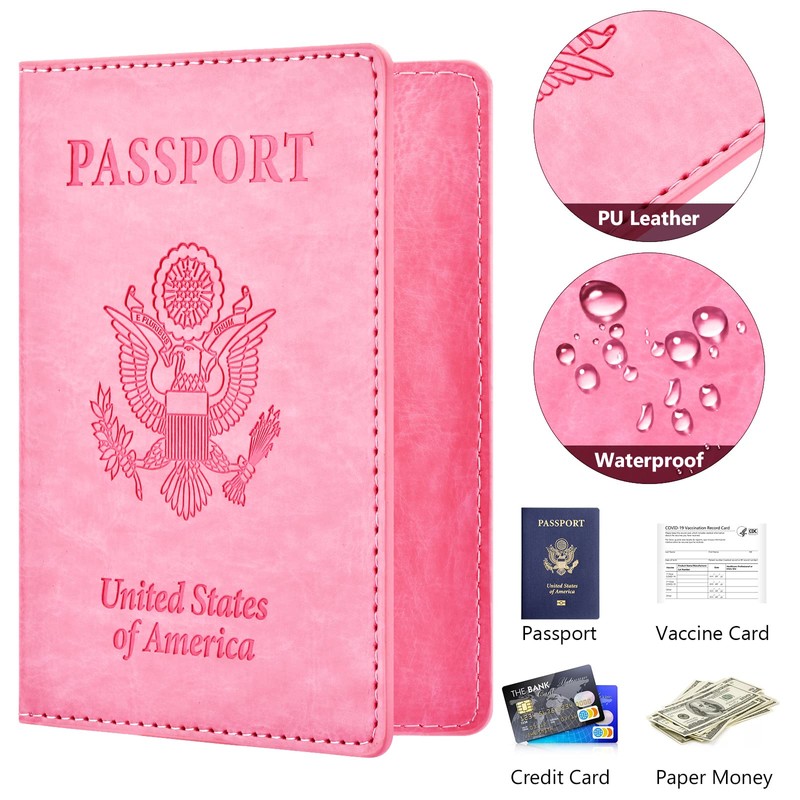 Eoehro 2Pack Passport Holder Wallet Cover Case, Travel Essentials for