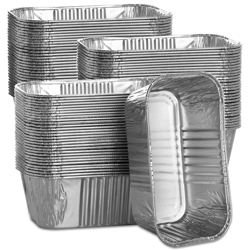 MOACOCK 100 Pack 1Lb Aluminum Mini Loaf Baking Pans, 6”