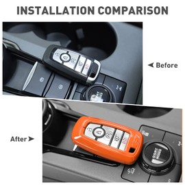 HTHE for Ford Bronco/Sport Key Fob Shell Case , Key Protecte Cover Compatible with Ford Bronco/Sport 2021 2022 2023 (ABS,Orange)