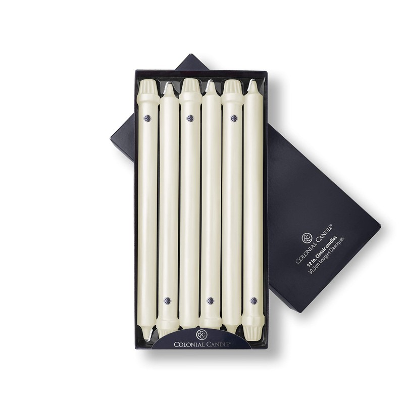 Colonial Candle Ivory Unscented 12 Inch Classic Candles
