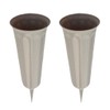 2 Pieces Grave Vase with Ground Spike and Base, Plastic