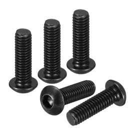 DTGN M6-1x20mm Button Head Socket Cap Screws - 50Pack - Good for Road Bicycle, Mountain Bike, Auto, Motorcycle - Carbon Steel Black Oxide - Hex Drive Fasteners