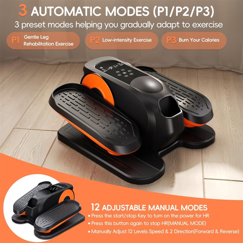Under Desk Elliptical Machine,Foot Exerciser for Seniors Fully Assembled, Quiet
