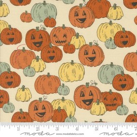 Moda - Home Sweet Haunt - 20916 11 Bone Pumpkins - Cotton Quilting Fabric