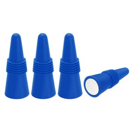 MECCANIXITY 4Pcs Wine Stoppers High Temp Silicone Plug T Shaped Wine Bottle Stopper Wine Outlet Cap Bottle Cover, Dark Blue