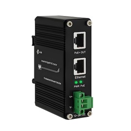 Industrial Gigabit Passive PoE Injector Hardened POE Adapter with 12-24V DC Input 24V PoE Output DIN- Rail/Wall Mount