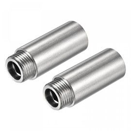 sourcing map Stainless Steel Extension Pipe Fitting 50mm G1/2 Female to G1/2 Male Thread Reducer Coupling Adapter Connector Pack of 2