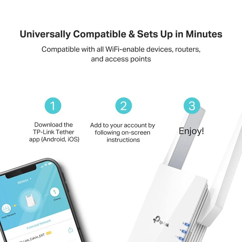 TP-Link AX1800 WiFi 6 Extender(RE605X)-Internet Booster, Covers up to 1500