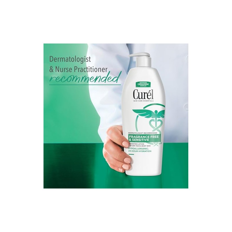 Curél Fragrance Free Body Lotion, Unscented Dry Skin Moisturizer for