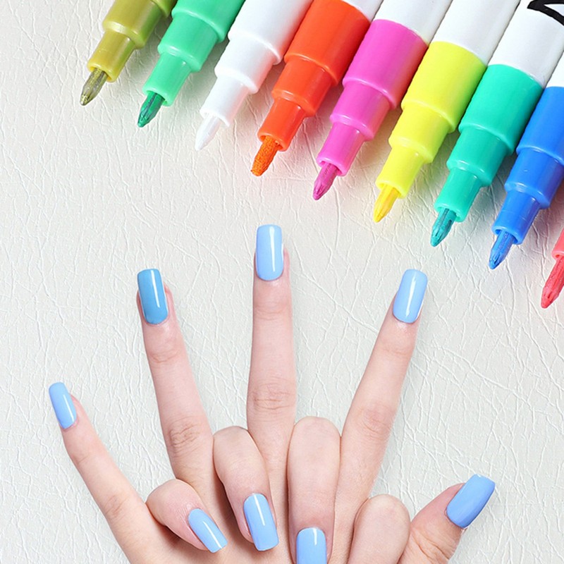 12 Color Nail Painting Pen 3D Nail Polish Paint Graffiti