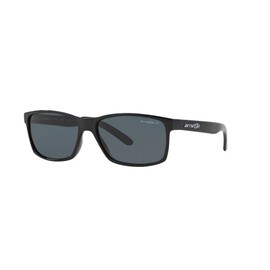 ARNETTE An4185 Slickster - anteojos de sol rectangulares para hombre, Negro brillante, 59 mm