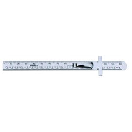 Johnson Level & Tool 7203 Stainless Steel Metric Pocket Clip Rule, 6", Silver, 1 Ruler