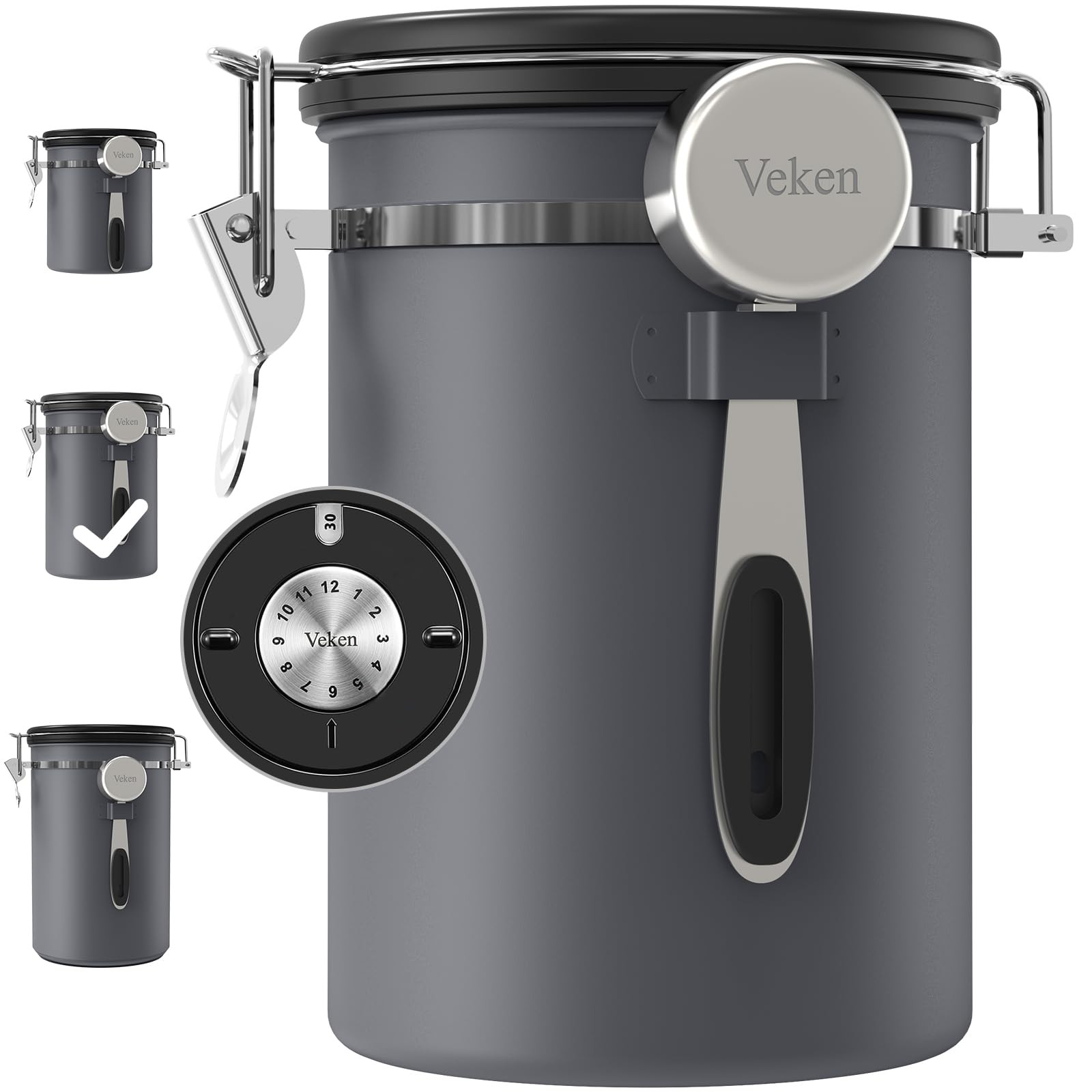 Veken Stainless Steel Coffee Container - Thumbnail 3