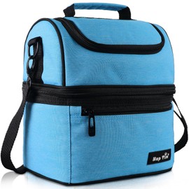 Hap Tim insulated lunch box, lunch bag, large cooler bag for adults, men, women, kids, double deck cooler for office/school/picnic.