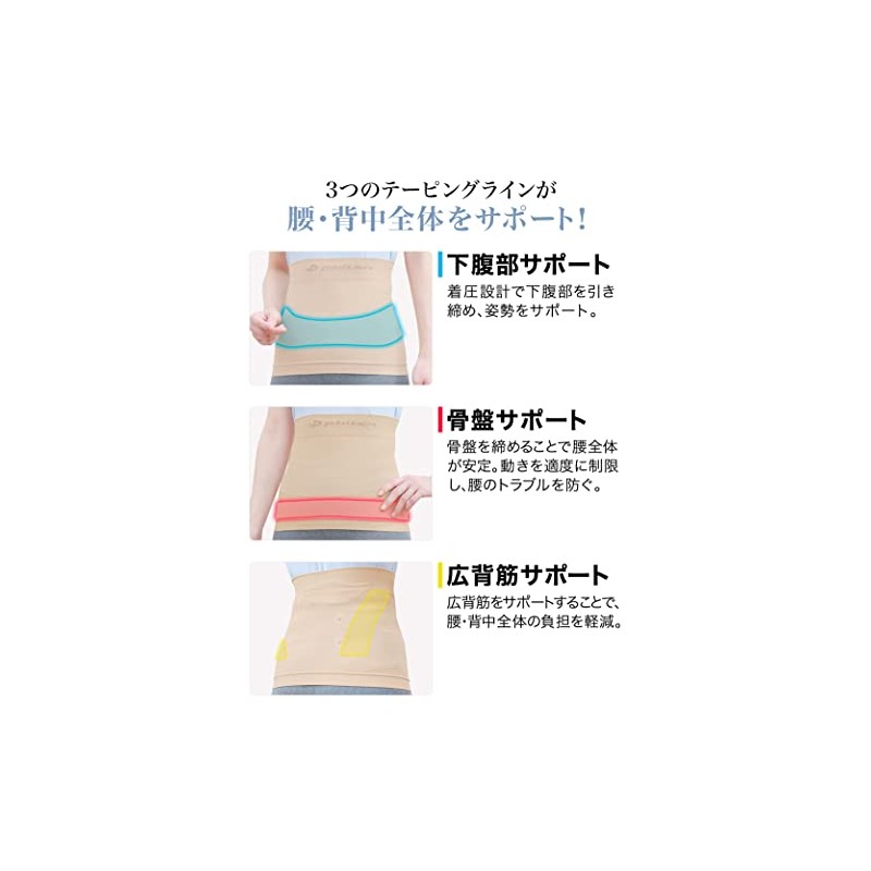 phiten(ファイテン) サポーター 磁気チタン 腰サポーター ベージュ L-LL