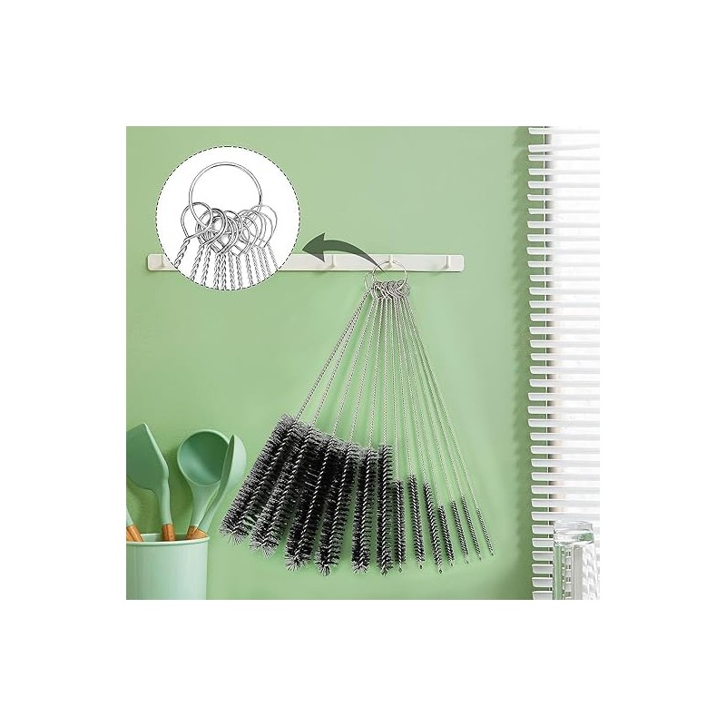 13-Piece Stainless Steel Flexible Cleaning Brush Set (22cm) – Durable