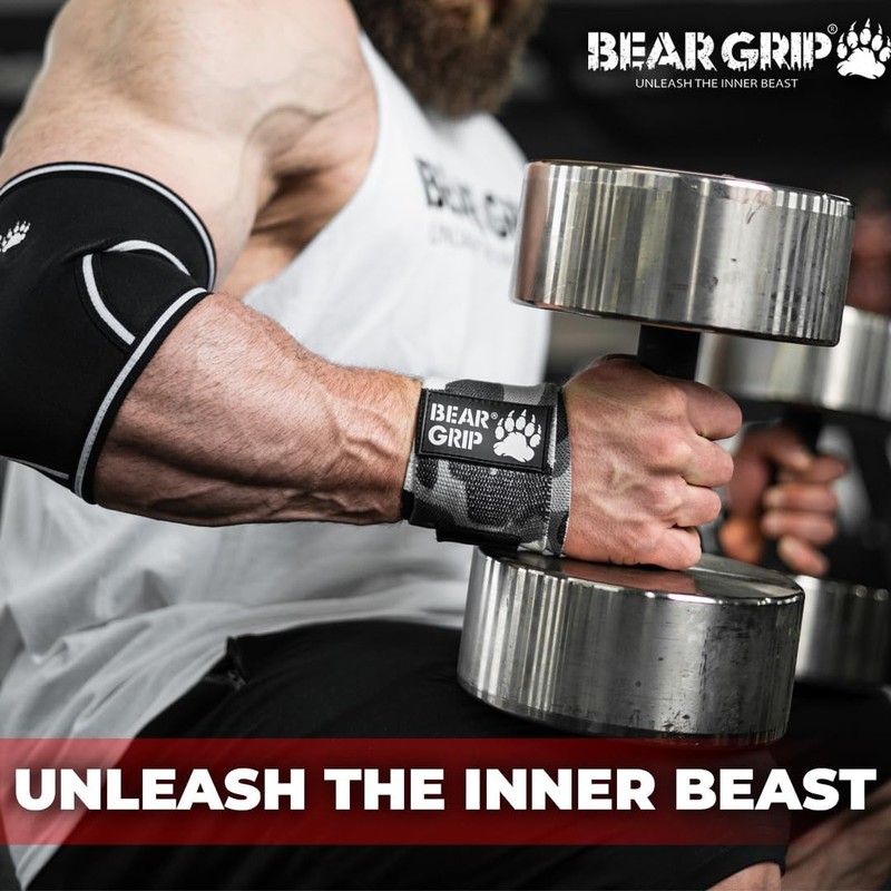 BEAR GRIP - Weight lifting wrist support wraps, (Sold in