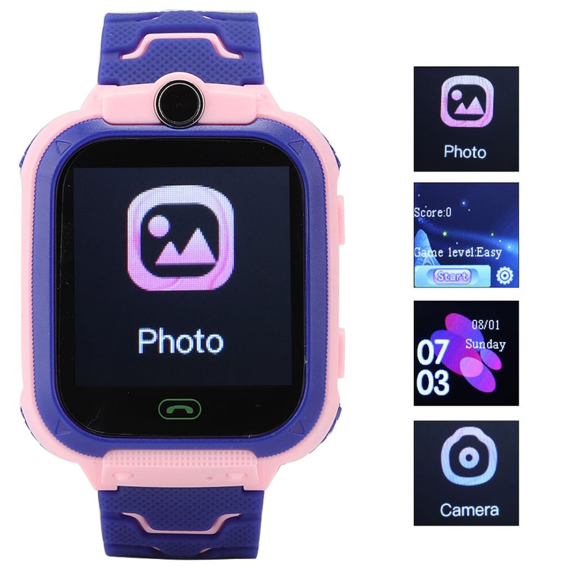 Smartwatch Multifunction Children Digital Wristwatch for IOS/AndroidQ12 Pink