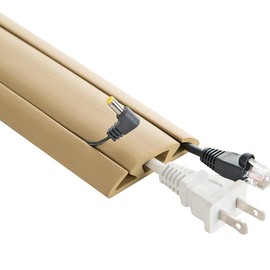 UT Wire 3-Channel Cord Protector & Concealer for Floor - 5 FT - Beige