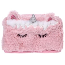 Hemoton Pink Anime Tissue Box Holder Cartoon Car Tissue Cover Fluffy Unicorn Pattern Paper Holder Napkin Box Paper Storage Box for Car Home Use
