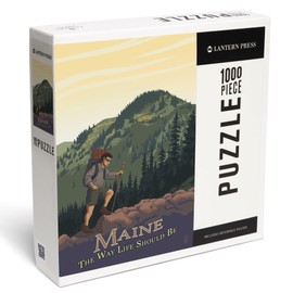 Lantern Press 1000 Piece Jigsaw Puzzle, Maine, Hiking Scene, The Way Life Should Be