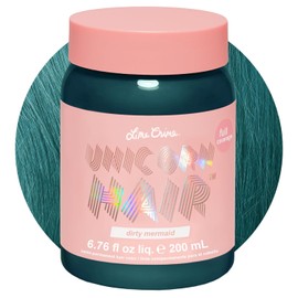 Lime Crime Unicorn Tinte para el cabello, sirena sucia, color de pelo de fantasía verde Seafoam – cobertura completa, ultra acondicionado, semipermanente, fórmula sin daños, vegano – 6.5 onzas líquidas