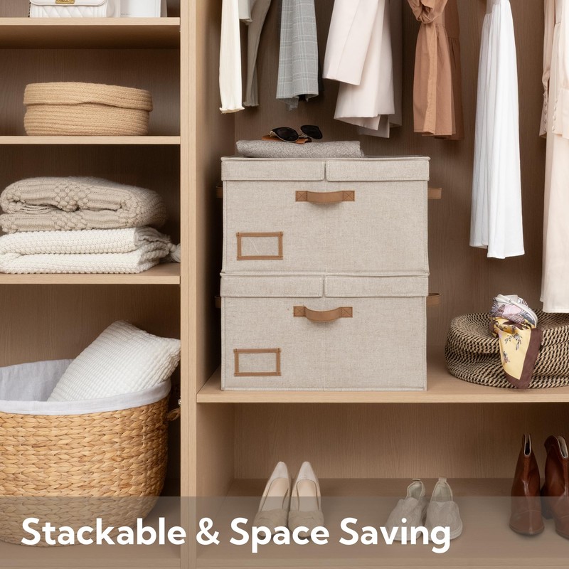 StorageWorks Large Clothes Storage Bins, Fabric Boxes with Divider Board,