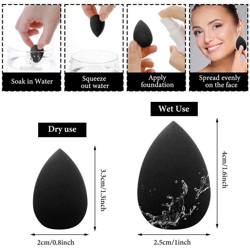 WLLHYF Mini Makeup Sponge Blender 6 Pieces Beauty Sponge Blender