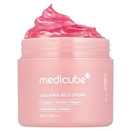 medicube Crema de gelatina de colágeno, niacinamida y colágeno hidrolizado liofilizado, aumenta la hidratación de la barrera de la piel y da un aspecto brillante y levantado las 24 horas, cuidado de
