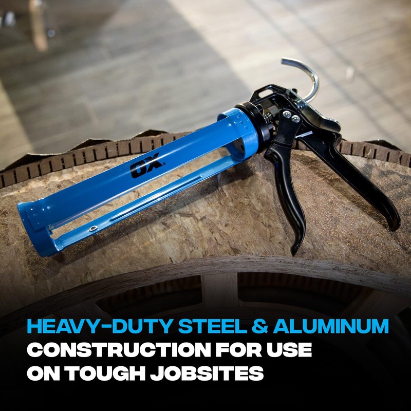 Ox Heavy Duty Steel 10 oz Caulk Gun with 24:1