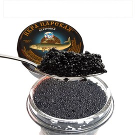 Premium Salmon Roe Caviar, 102g, Red-Orange Fish Eggs, Russian Style (black)