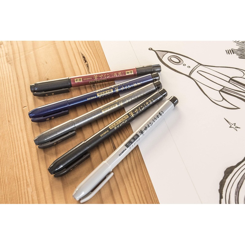 Zebra Pen Zensations Brush Pen, Black Water-Resistant Ink, 1-Pack (01111)