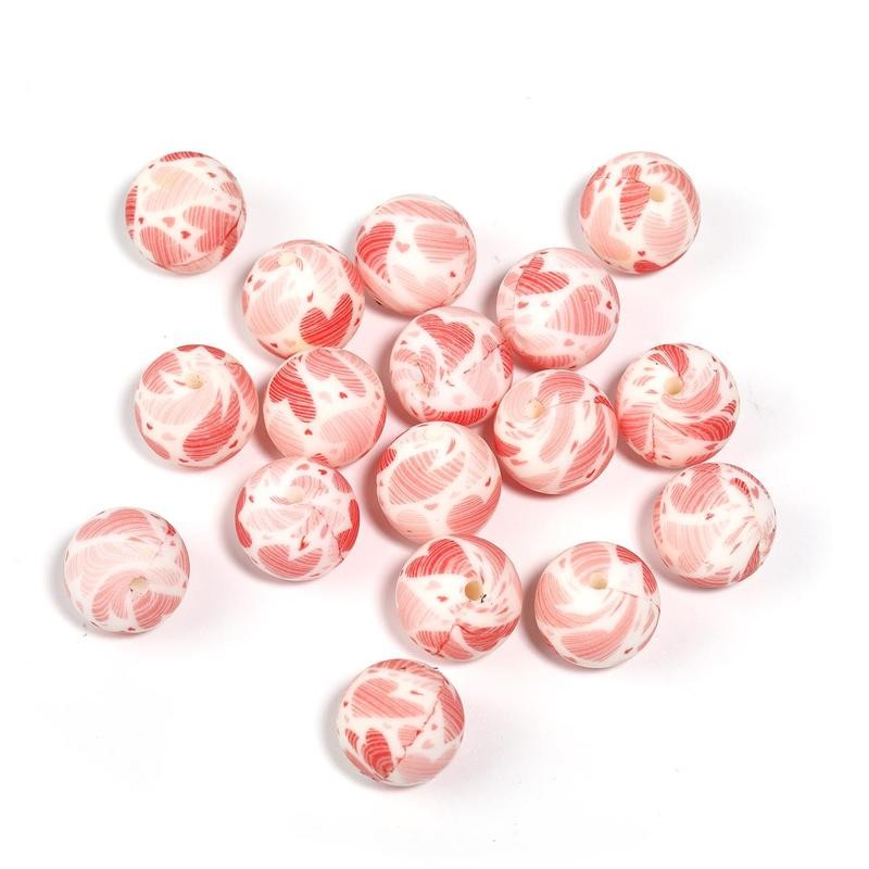 【B170】 Beads for DIY Projects: 15mm Round, Mixed Color, 30Qty