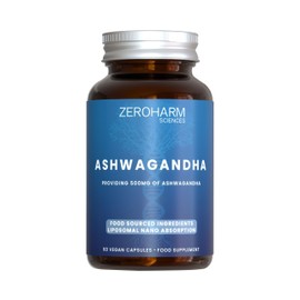 ZEROHARM Ashwagandha 500 mg Capsules - High Strength Ashwagandha with Pectin - Liposomal Nano Absorption- Plant Based Herbal Supplement for Men & Women - 60 Vegan Caspules