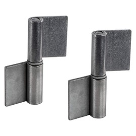 Gedotec Hinges for Welding, Pack of 2, Weld-On Tape for Metal Doors, Weld-On Hinge Height 80 mm, DIN Left, Heavy Duty Hinge for Garden Gates and Machines, Gate Hinge for Steel Gates
