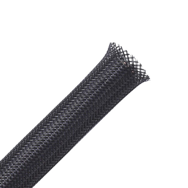 25ft - 1/2 inch PET Expandable Braided Sleeving – Black – Alex Tech Braided Cable Sleeve