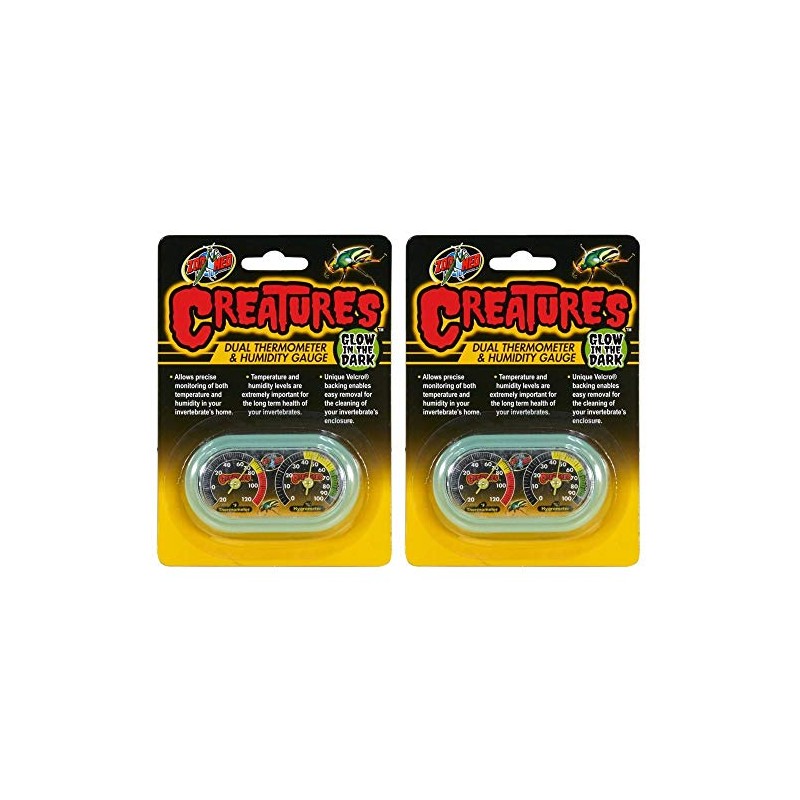 Zoo Med 2 Pack of Creatures Dual Thermometer and Humidity