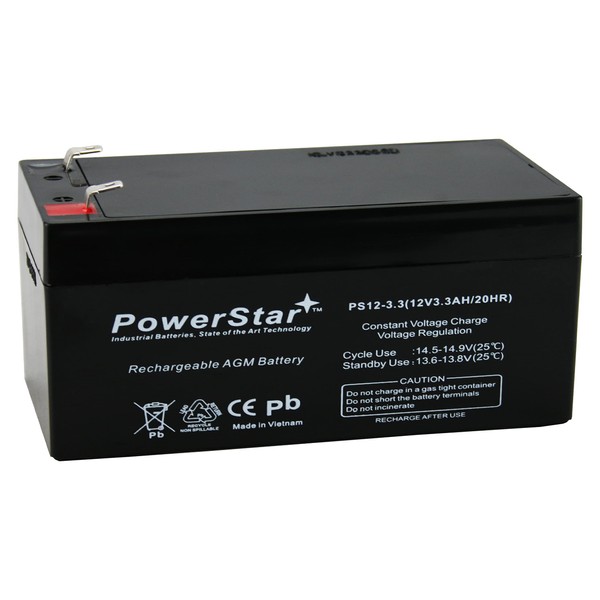 PowerStar Strong 12V 3.3Ah Replacement Battery for Compatible with APC BE325R RBC35
