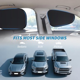 Kwak's 2 Pack Window Sun Shade for Car Baby - Sunshade Blocker, Glare Shield and UV Rays Protection for Your Kids - Side Windows Screens for SUV Truck (Rear Window)