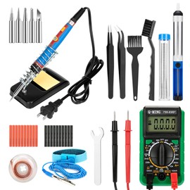Soldering Iron Kit, 43 in 1 Upgraded Soldering Kits Adjustable Temperature Welding Soldering Iron Tool with On/Off Switch Use 60W