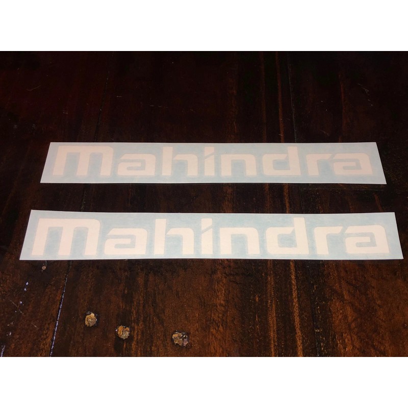 Mahindra 4x4 Tractor 8inch White Sticker Vinyl Decal 2 Pack