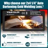 2x4 Auto Darkening Welded Lens,【Gold】， Solar Charging Welded Lens Shade