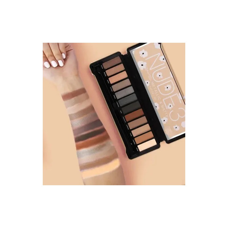 Paleta De Sombras Ojos Nude 3 Natural 12 Tonos Bys