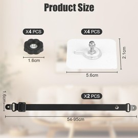 HOTUT Adjustable TV Safety Strap, 2 PCS TV Straps Anti-Tip Furniture Straps, No Drill Furniture Wall Anchor TV Straps Child Safety, Baby Proofing TV Secure Strap for Flat Screens Cabinet Table Dresser