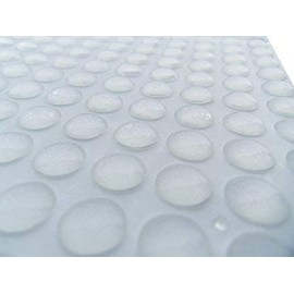 Clear Soft Close Drawer Cabinet Door Bumpers - 8mm x 1.5mm Sound Dampening Adhesive Transparent Rubber Pads Feet - Hemispherical Shape - 100 PCs