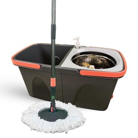 Easy Spin Microfiber Spin Mop and Bucket Set with Handle – Cleaning Tools for Home and Kitchen, Splash-Free Design, 360° Rotating Head, Ideal Cleaning Supplies for All Floor Types