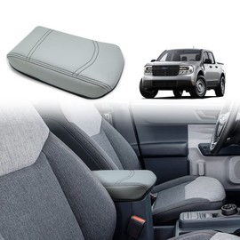 Muslogy Center Console Armrest Cover Compatible with Ford Maverick XL XLT Lariat 2022 2023 2024 Accessories Armrest Cushion Pad Armrest Lid Protector Prevent Pets Scratches Extra Soft(Grey)