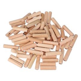 MECCANIXITY Wooden Dowel Pins 1/2" x 1-9/16" (12mm x 40mm) Straight Dowel Rods Wood Fluted Dowels Rods for Crafts Furniture DIY Hardwood Count 100